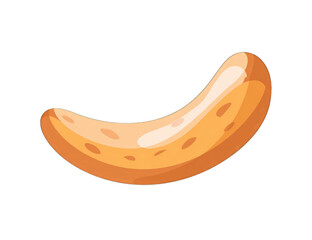 Fototapeta premium Cartoon cashew nut, light orange, bumpy surface, curved shape