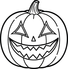 Scary carved pumpkin with a glowing face illuminated at night isolated on white background isolated on transparent background