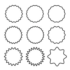 Set of curly round frames