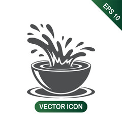 Bowl of Water Splashing Icon