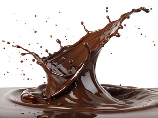 Chocolate Splash Crown Liquid Motion on Transparent Background