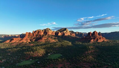 Fototapeta premium Red rock landscape under a clear sky.