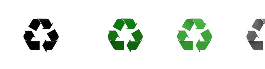 Fototapeta premium Three variations of a pixelated recycling symbol (2)