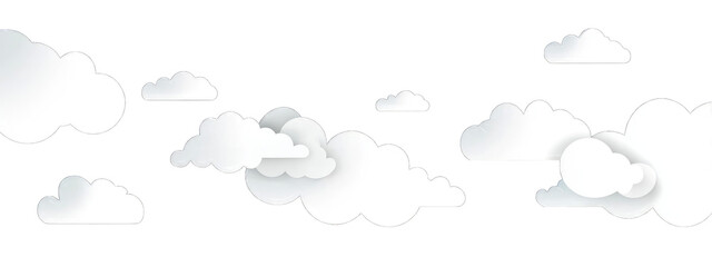 Fototapeta premium Simple white clouds in a horizontal arrangement