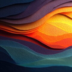 Abstract Colorful Layered Waves Background
