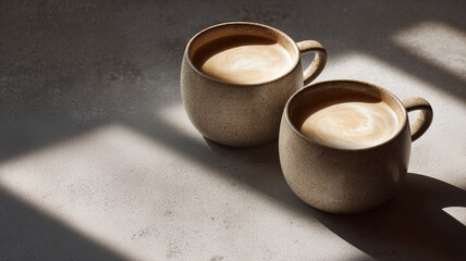 delicious morning coffee cup on wooden table cafe style