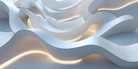 Obraz premium Luxury White Podium Display – Minimal 3D Scene for Cosmetic Branding