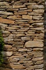 Stone Chimney with Juniper, Detail, NC 2025