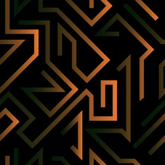 
Seamless pattern, stylish background, modern texture, abstract lines painted in orange gradient, giving volumetric filling of the pattern on a dark background, To create spectacular seamless textures