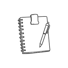 Spiral Notebook with Pen Clipped to Side Ready for Writing and Note Taking