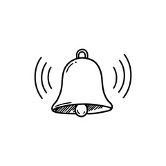 School Bell with Ringing Waves Signaling Class Start