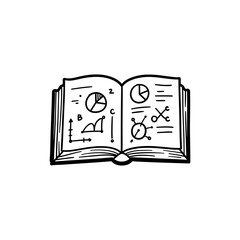 Open textbook with diagrams illustrating educational content and study reference