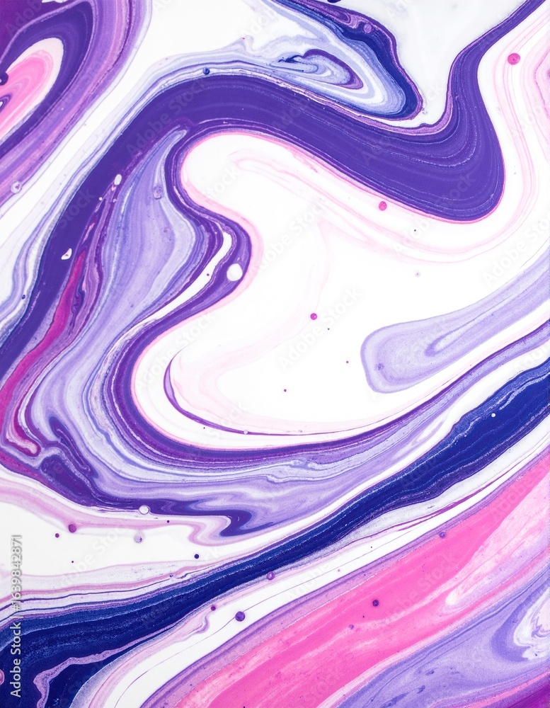 Poster a mesmerizing background featuring swirling patterns of deep purple and vibrant blue marbles, creati