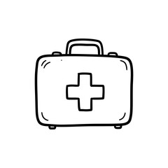 Obraz premium First aid kit with cross symbol for emergency medical care and safety