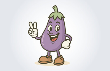 Egg Plant Mascot Cartoon Character Template