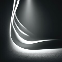 Abstract Dark Gray Background with White Swirling Light Lines