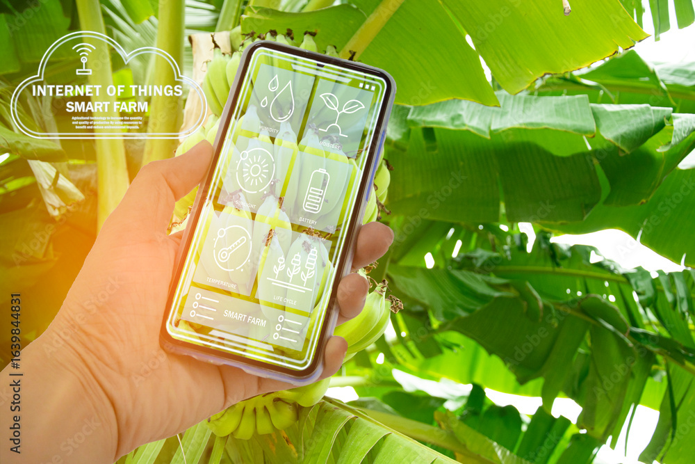 Aufkleber the concept of using ai and smart farming.