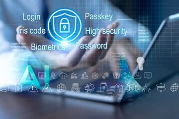 concept of using Passkey password instead of a code set for maximum security Biometric Lock