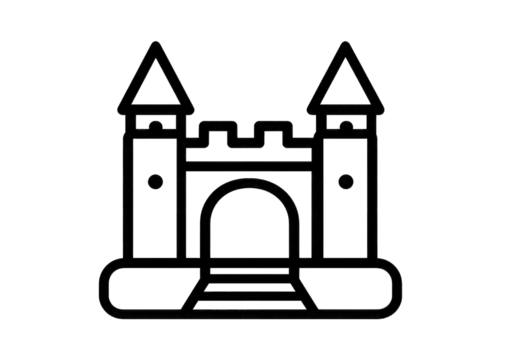 Simple black outline castle icon