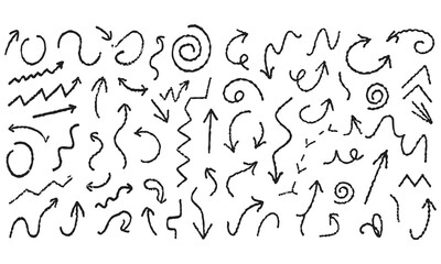 Hand Drawn Doodle Arrows Clipart Black Sketch Arrows