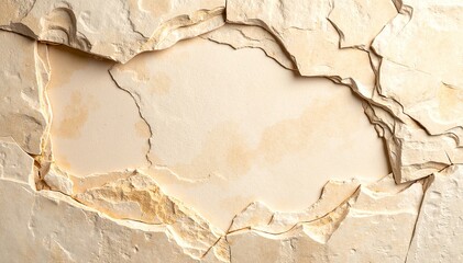 Fototapeta premium A weathered wall displaying prominent cracks and peeling paint, revealing layers of aged texture and color, evoking a sense of time and neglect.