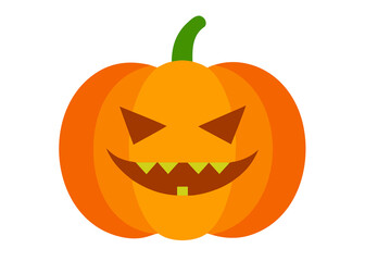 Cartoon Jack O Lantern with a Spooky Face on transparent background