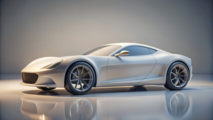 Sleek, modern sports car with a luxurious design, showcasing performance and speed in a studio setting with dramatic lighting