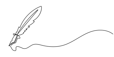 One continuous line of pen writing on a sheet. Vector illustration. 
