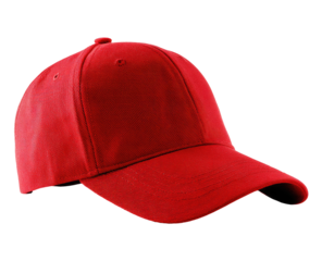 Solid red baseball cap, simple design