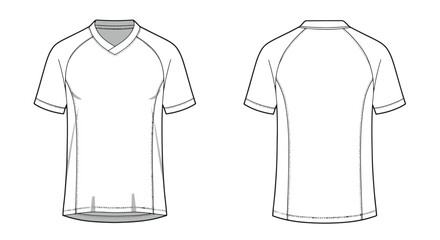 Technical Flat Fashion Illustration Sporty Raglan Sleeve Tshirt Apparel Template