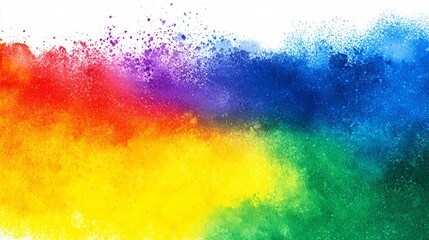 Vibrant LGBT Watercolor Abstract Banner with Colorful Smoke Elements