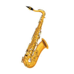 Naklejka premium A detailed illustration of a golden saxophone.