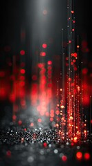 Abstract Red And Black Glittery Background With Vertical Light Streaks