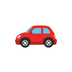 Simple illustration of a red compact car.