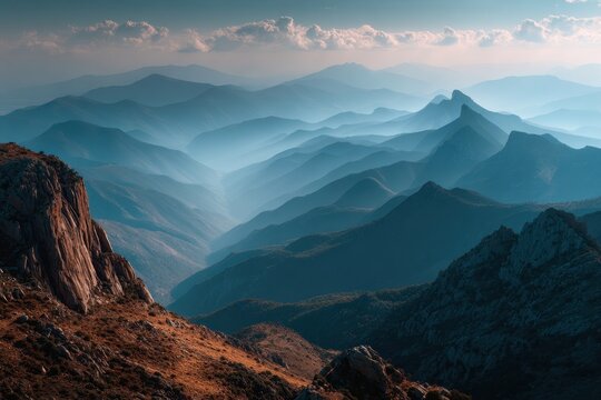 River flowing through alpine valley in Bavarian Alps under overcast sky in early morning - Powered by Adobe