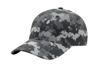Camouflage baseball cap isolated on transparent background