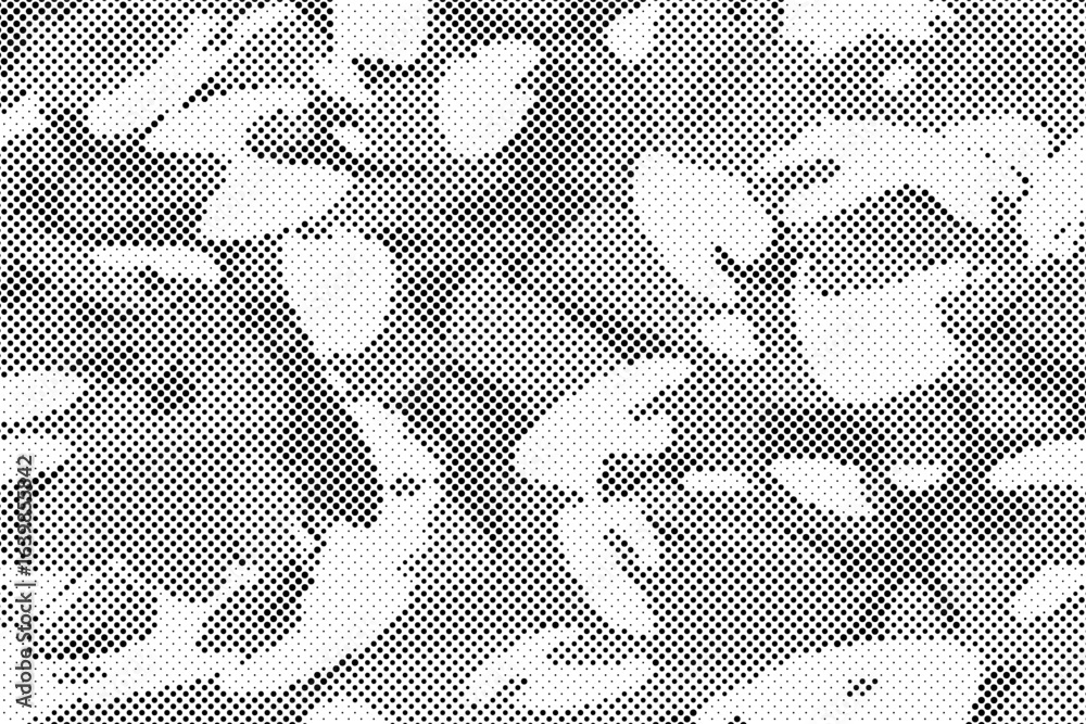 Aufkleber abstract halftone seamless camouflage pattern. repeating digital dotted hexagonal camo military text