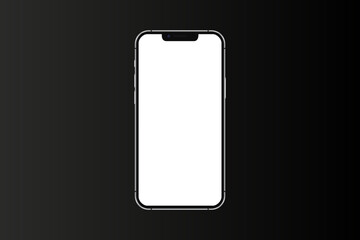 Smartphone mockup on black background, front screen mobile mockup