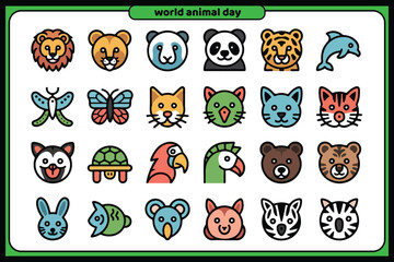 Obraz premium world animal day icon design template