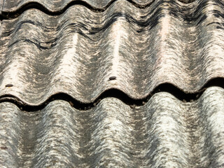 Weathered Corrugated Asbestos Cement Roofing Tiles Texture
