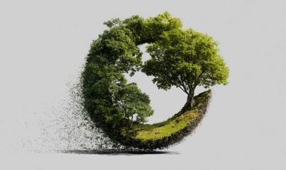 Green Earth in a circle