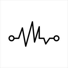 Pulse Icon. Symbol isolated white background. vector illustration. color editable.