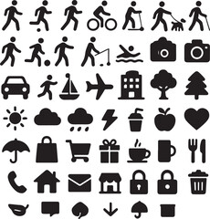 Diverse Daily Life and Activity Icons
