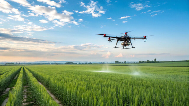 Drone spraying crops agriculture drone technology farming innovation precision agriculture field management