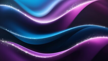 Obraz premium Blurred abstract waves in rich blue and purple tones, highlighted with subtle sparkling details.