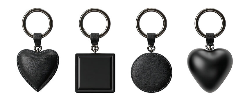 Black keyrings with various shapes