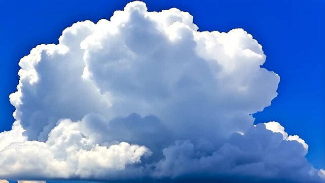 Time Lapse Sequence of Cumulonimbus Clouds Formation Against Bright Blue Sky