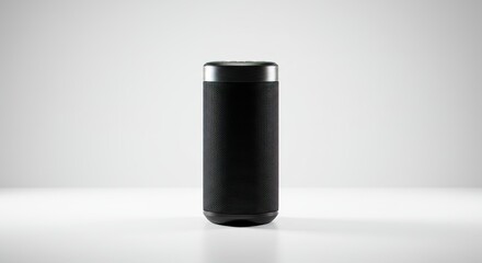 Cylindrical Bluetooth Speaker on White Studio Background