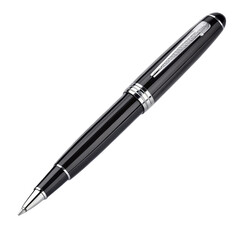 Black Ballpoint Pen Isolated on Transparent Background, Writing Instrument, Office Supply, Pen, Stationery, Luxury