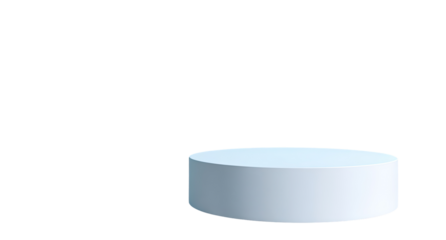 A light-blue, simple, round, podium
